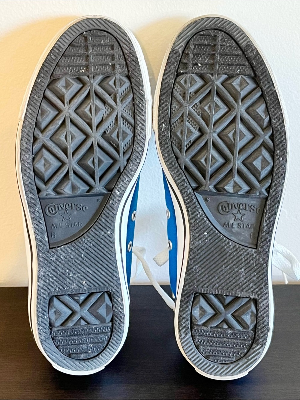 All Star Converse Blue Canvas Low-Top Sneakers with White Laces - Picture 3 of 8